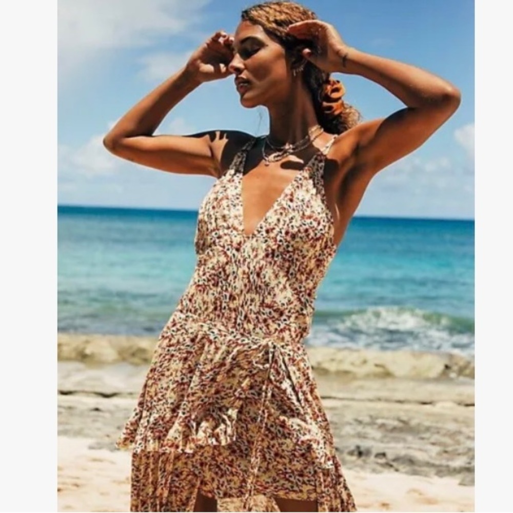 Free People Etheral floral viscose slip dress